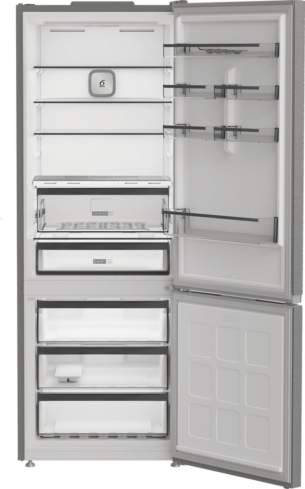 Whirlpool-Combine-refrigerateur-congelateur-Pose-libre-WHK2-6494-X6E-Pearl-Inox-2-portes-Frontal-open
