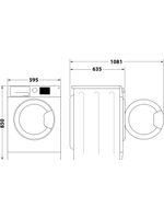 Whirlpool Lavante-séchante Pose-libre FFDD 1074489 BV FR Blanc Lave-linge frontal Technical drawing