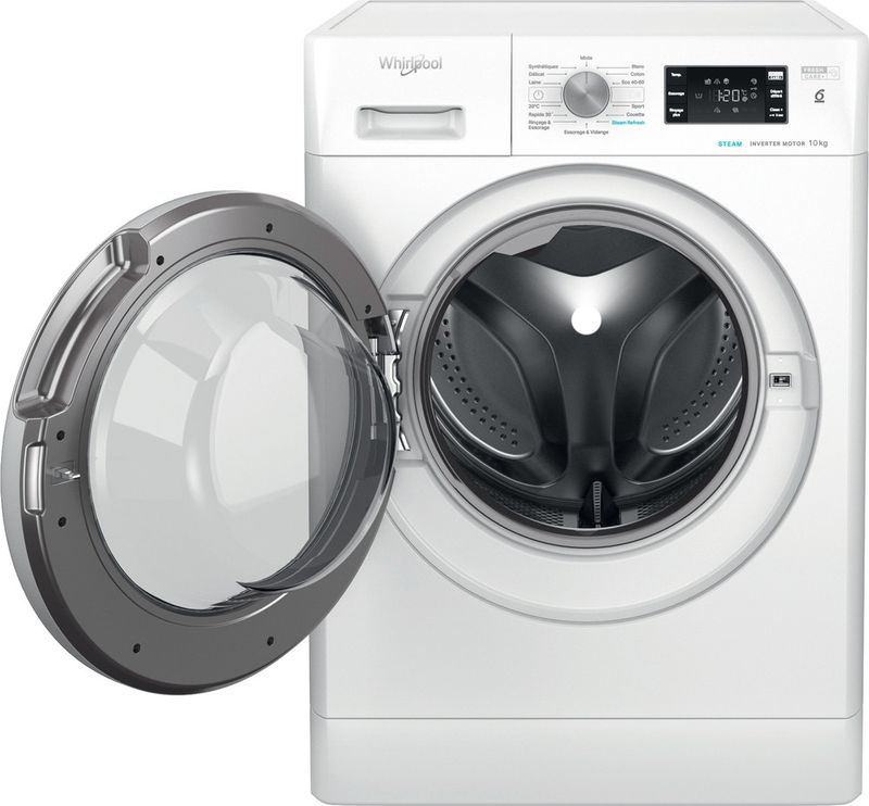 Whirlpool-Lave-linge-Pose-libre-FFBC-10489-SV-FR-Blanc-Lave-linge-frontal-A-Frontal-open