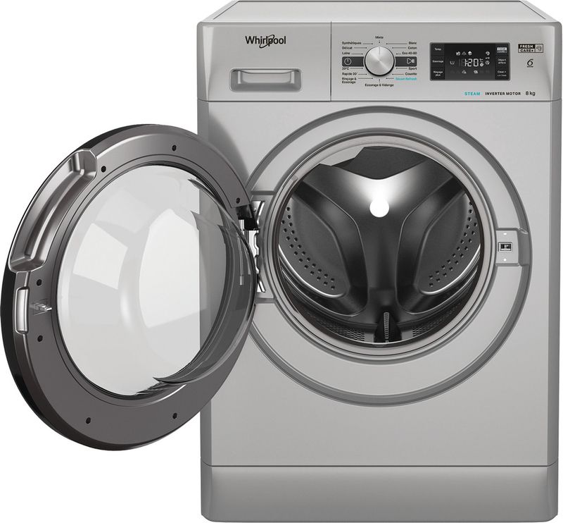 Whirlpool-Lave-linge-Pose-libre-FFB8469SBVFR-Argent-Lave-linge-frontal-A-Frontal-open