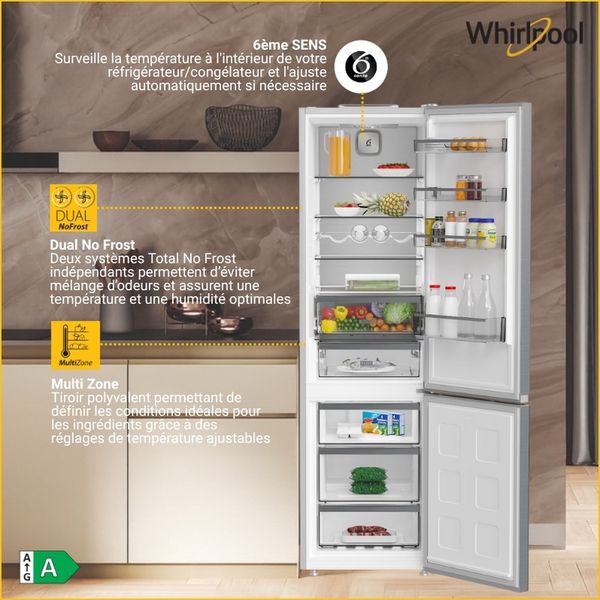Whirlpool Combiné réfrigérateur congélateur Pose-libre WHK 25404 XP8E New Silver – ARC 1035 2 portes Lifestyle detail