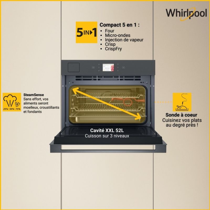 Whirlpool-Four-micro-ondes-Encastrable-WCT11A9FHTSSMAF-Stardust-grey-matte-Electronique-53-Micro-ondes-Combine-950-Lifestyle-detail