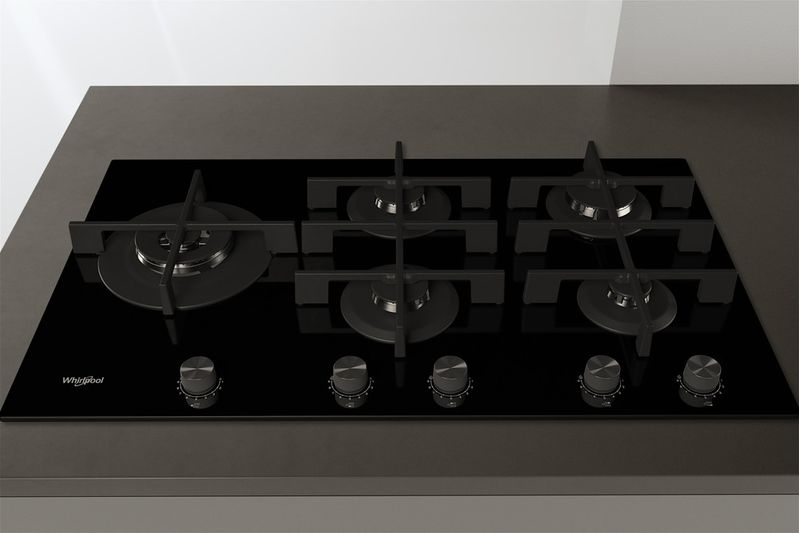 Whirlpool-Table-de-cuisson-GOWL-928-NB-Noir-Gaz-Lifestyle-frontal-top-down