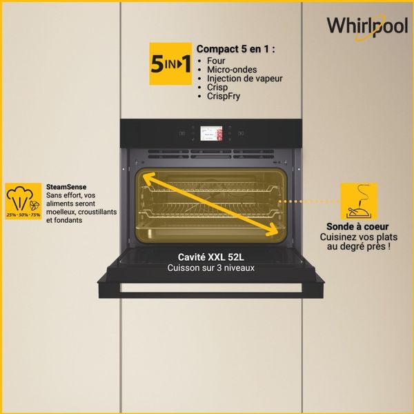 Whirlpool-Four-micro-ondes-Encastrable-WCT9A9PHTSBF-Stardust-grey-matte-Electronique-53-Micro-ondes-Combine-950-Lifestyle-detail