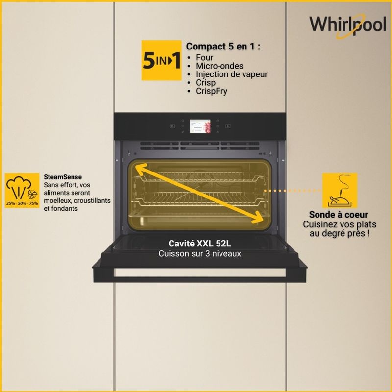 Whirlpool-Four-micro-ondes-Encastrable-WCT9A9PHTSBF-Stardust-grey-matte-Electronique-53-Micro-ondes-Combine-950-Lifestyle-detail