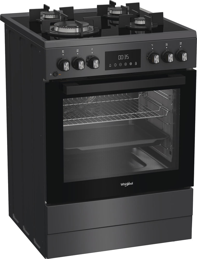 Whirlpool-Cuisiniere-W6G8LCSWA-Anthracite-Gaz-Perspective