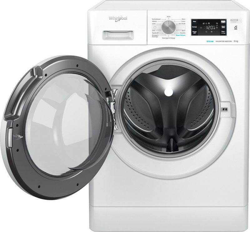 Whirlpool-Lave-linge-Pose-libre-FFBS-9479-WV-FR-Blanc-Lave-linge-frontal-A-Frontal-open