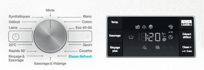 Whirlpool Lave-linge Pose-libre FFB 10489 WV FR Blanc Lave-linge frontal A Program