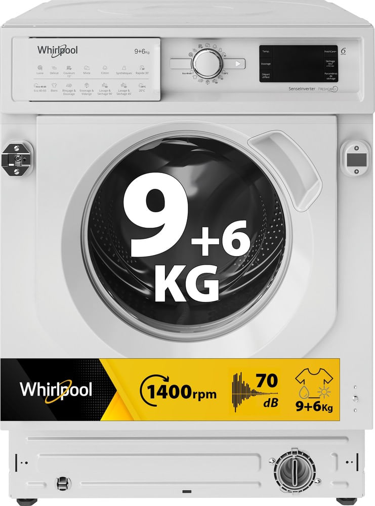 Whirlpool-Lavante-sechante-Encastrable-BI-WDWG-961485-FR-Blanc-Lave-linge-frontal-Perspective