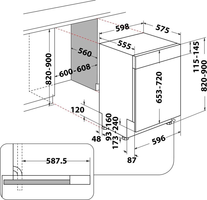 Whirlpool-Lave-vaisselle-Encastrable-W3PFD636X-Semi-integre-D-Technical-drawing
