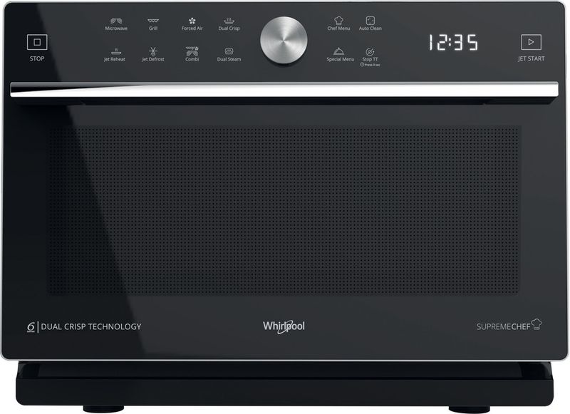 Whirlpool Four micro-ondes Pose-libre MWSC 933 SB Argent Electronique 33 Micro-ondes Combiné 900 Frontal