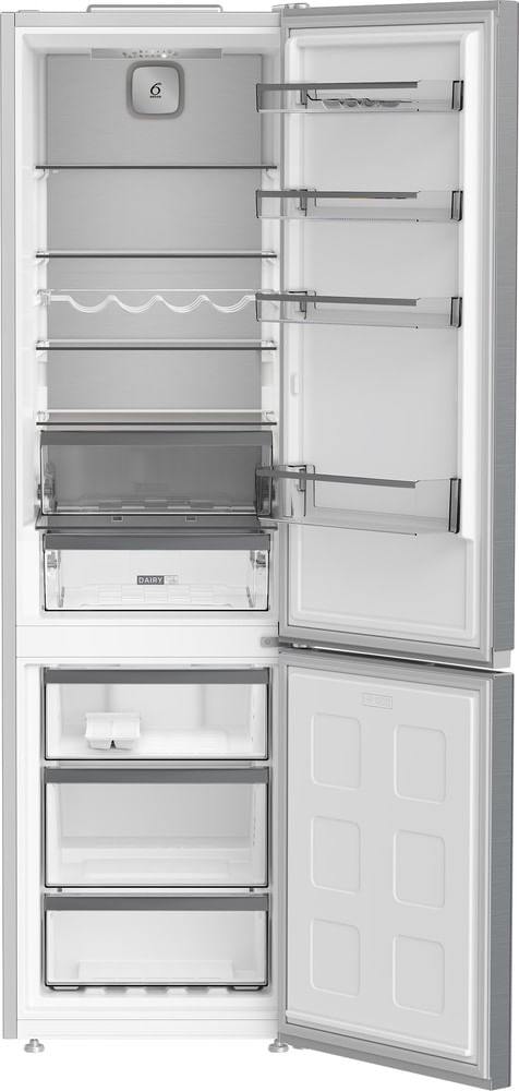 Whirlpool Combiné réfrigérateur congélateur Pose-libre WHK 25404 XP8E New Silver – ARC 1035 2 portes Perspective open