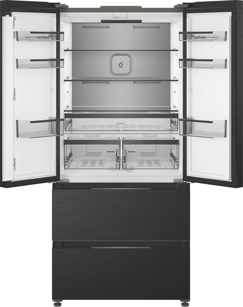 Whirlpool-Combine-refrigerateur-congelateur-Pose-libre-WHG2-6514-XK6E-ARC-764-Manhattan-Gray-4-portes-Frontal-open