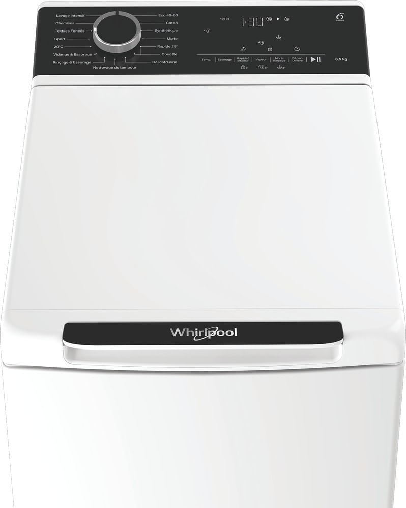 Whirlpool-Lave-linge-Pose-libre-TW-6522-FRESHCARE-FR-Blanc-Lave-linge-top-B-Control-panel