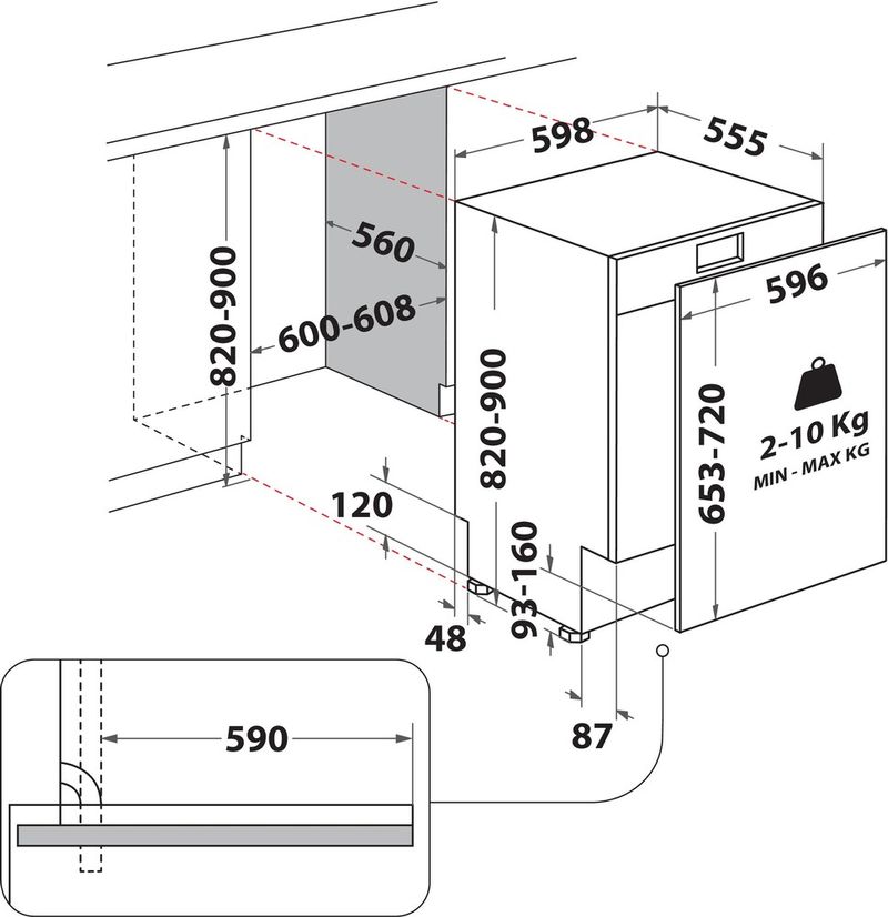 Whirlpool-Lave-vaisselle-Encastrable-W4ID64365L-Tout-integrable-C-Technical-drawing