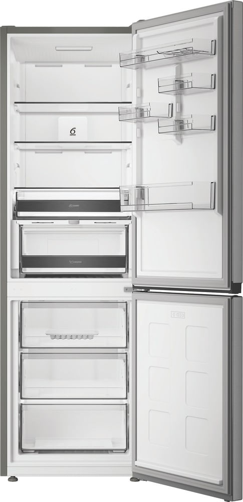 Whirlpool-Combine-refrigerateur-congelateur-Pose-libre-WHK-22373-X6EA-ARC-764-Manhattan-Gray-2-portes-Frontal-open