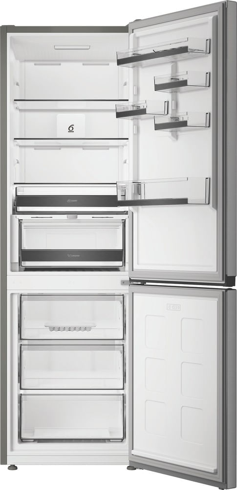 Whirlpool-Combine-refrigerateur-congelateur-Pose-libre-WHK-22374-X8EA-ARC-764-Manhattan-Gray-2-portes-Frontal-open